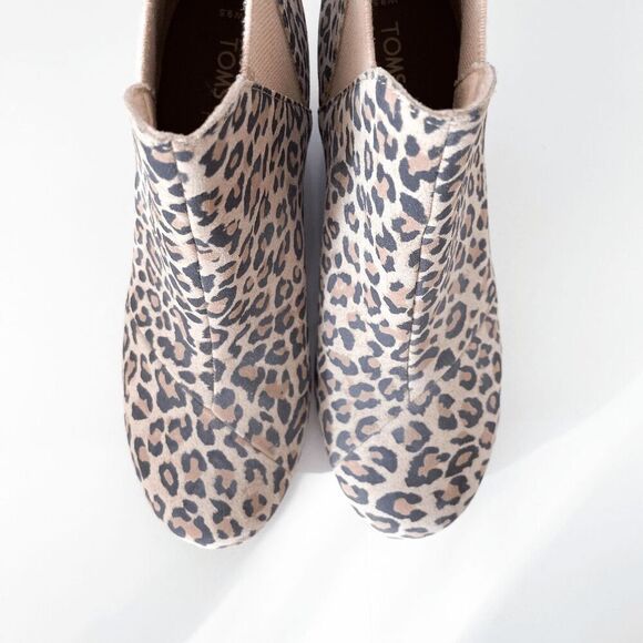 NWOT Toms Womens Kelsey Wedge Booties Leopard Print Size 9.5 - Picture 3 of 8
